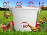 Chicken Feeder No Waste, Rain-Proof Poultry Automatic Feeder with Lid Gravity Feeding Kit 6 Ports -1 V1192-AZ-W-11838