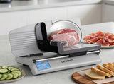 Devanti Meat Slicer Bread Vegetable, 200W Power 0-15mm Adjustable Easy Clean Stable Stainless Steel FS-190-20A-SS