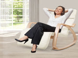 Artiss Rocking Armchair Footrest Nursing Beige Afton ARMCHAIR-10-BEIGE