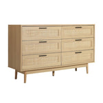 Artiss 6 Chest of Drawers - BRIONY Oak FURNI-E-RAT-CDR-6D-WD-AB