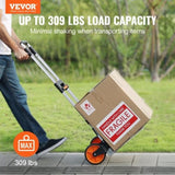 VEVOR Folding Hand Truck, 140 kg Load Capacity, Aluminum Portable Cart, Convertible Hand Truck and V952-KZDSTHC500B01UEHNV0