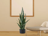 SOGA 2X 95cm Sansevieria Snake Artificial Plants with Black Plastic Planter Greenery, Home Office APLANTFH9510X2