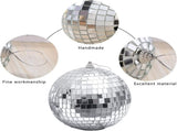 12 1.2-inch silver mirrored disco ball tree ornaments - suitable for family parties, V1188-MS101-01024-1