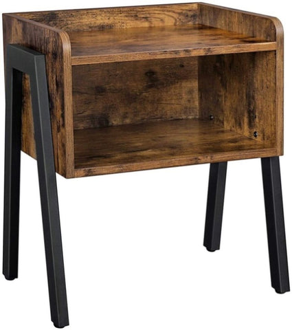 VASAGLE Side Table Rustic Brown and Black V227-9101101017140