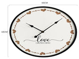 Love Grows Here Wall Clock 60cm V637-92105CLK
