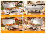 5-Star Chef Chafing Dish 7.5L 3-Pan Buffet Warmer Food Warmer Catering Server CD-9L-3Z-SS