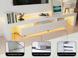 Artiss LED TV Unit & Coffee Table Set Storage Cabinet White FUR-TV-COF-LED-WH