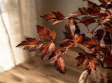 4 Pcs Artificial Fall MapleHemp Leaf Stems, 31.5 Inch Faux Plastic Autumn Foliage Branches, V1366-AZ2-W-24847