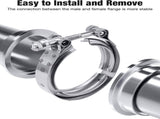 3.0 Inch V Band Clamp with Flange Male Female 304 Stainless Steel 4PCS V1258-DP02-C-3100