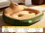 Pet Bed Dog Bed Cat Bed Winter Warm Pet Bed Money Tree Backrest Temperature - Green - Size L60-45-28 V1347-136-46870-GRN-L60-45-28