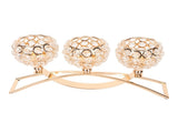 Crystal Candle Holder 3 Heads Windproof European Style Stable Durable Gold Candle Holder for Wedding V1294-YM0706-3115230084811
