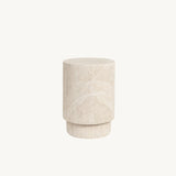 Vera Fluted Stone Side Table - Matte Natural Stone V355-IA-ST-VER-NST