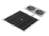 25W Solar Panel Fan Kit IPX65 Waterproof Low Noise Efficient Solar Powered Dual Fan for Chicken Coop V1294-YM0521-3114230040711