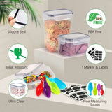 24-Pack Airtight Storage Containers for Organized Pantry, Transparent with Labels V1237-ZY-506-0023