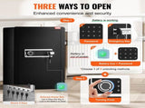 Single Door 3.5 cu.ft Safe Box with Key Lock & Password, Safe Lock Box with Fireproof Bag, Key Rack, V952-DMBXXLS3139CDLYSIV9