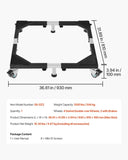 VEVOR Fridge Stand Mobile Base, 1200 lbs Load Capacity, Washing Machine Stand with 8 Locking Twin V952-JJBYTCSJG233A4YR7V0