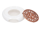Ceramic Teapot Warmer Hollowed Pad Concave Bottom Practical Multifunction Teapot Heater for Family V1294-YM0703-3118230039611