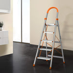 Giantz 5 Step Ladder Multi-Purpose Folding Aluminium Light Weight Non Slip Platform LD-H-ALU-5STEP-OS