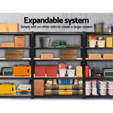 Giantz 1.8M Garage Shelving Warehouse Rack Pallet Racking Storage Shelve Black WR-E-12X18-BK