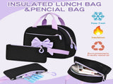 Girly 3-Piece Spine-Protecting Backpack Set Durable Nylon Water-Resistant & Lightweight, Large V1232-SJTSB-002