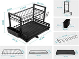 CARLA HOME Dish Drying Rack 2-Tier Kitchen Drainer with Drainboard LSB-36245