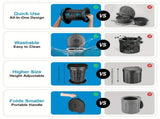 Gray Black collapsible camping toilet, portable outdoor toilet, camping furniture Australia, V1106-132-34283