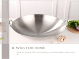 Double Handle Wok, Heavy Duty Stainless Steel Wok Fry Pan, Large Capacity Saute Pan, Multipurpose V1189-LWWAL-20260401-06068