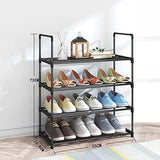 4-Tier Stainless Steel Shoe Rack Storage Organizer to Hold up to 15 Pairs of Shoes V178-84004