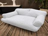 Cooling Pet Sofa Bed for Cats and Dogs, Breathable Ice Silk Bean Fabric with Supportive Edges, V1341-ZY-STKQHWSM-LIGHTGREEN-2XL