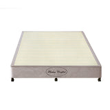 Mattress Base Ensemble Queen Size Solid Wooden Slat in Beige with Removable Cover V43-BASE-QB-BG