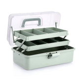 3-Layer Plastic Dividing Storage Box Craft Organizer and Storage with Adjustable Spacers Portable V1369-AZ3-W-08362