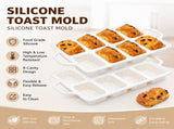 8-Cavity Mini Loaf Pan, Non-Stick Silicone Bread Mold with Sturdy Stainless Steel Frame Perfect V1341-ZY-2HL7SVVS-2PCS