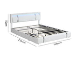 Levede Double Bed Frame With Adjustable Headboard White BF1069-D