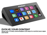 Studio Controller Keyboard Stream Controller Customizable Deck with 15 Shortcut Keys for Multi V985-STUDIOCONTROLLER