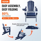 Adirondack Chair Plastic, Set of 2 All-Weather Portable Folding Fire Pit Chair, Outdoor Adirondack V952-SLADLDKYLSKZ3IJ8KV0