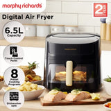Morphy Richards 6.5L Digital Air Fryer MRAF72BK LED Touch Control Panel 8 Preset Cooking Progra