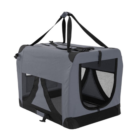 Portable Soft Dog Cage Crate Carrier L GREY V274-PET-3002L-GY