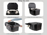 Portable folding toilets with PU seat cushions and portable toilets with covers, suitable for RVS, V1105-YACS-001
