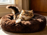Cat Bed Fluffy Cat Bed Round Cat Bed Cat Furniture Cat Comfort Cat Sleeping Bed - Pink / 24in V1107-135-74595-PNK-24IN