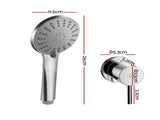 Cefito 4.5" Handheld Shower Head Round with Wall Twin Swivel Bathroom Tap Silver SHOWER-A4-RO-SI-TAP-RO