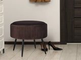 Side Table Storage Ottoman - Velvet Padded Stool Vanity Footstool CLEO BROWN V274-FT-VR-945VAS-BN