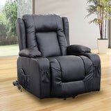 Recliner Chair Electric Massage Chair Lift Heated Leather Lounge Sofa Black V63-834091