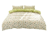 4 Piece Green Floral Comforter Set Size, Breathable Comforter Bedding Set, Bed in a Bag Queen, V1369-AZ3-W-10082
