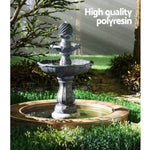 Gardeon Solar Water Feature 3-Tier Fountain with Pump Kit Bird Bath 93CM Black FOUNT-3LVL-BK