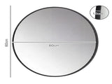 Yezi 60cm Wall Vanity Mirror Round Decorative Bathroom HD Glass Anti-explosion DECO1043-BK-60X60-AU