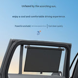 4 pack 45*50cm Retractable Car Window Sunshade with Suction Cups - Heat Insulating Black PVC Mesh V888-ELOSUNG56810