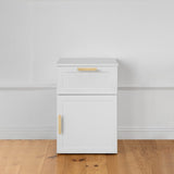 PORTO BEDSIDE TABLE - WHITE - HAMPTONS - OVAL BRASS V164-ECS13WHB05G