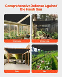 VEVOR 90% Sun Shade Cloth Privacy Screen 305 x 366 cm for Patio Garden V952-JBZGB185GSM1NJXI8001V0