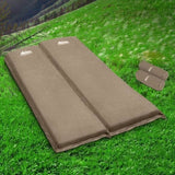 Weisshorn Self Inflating Mattress Camping Sleeping Mat Air Bed Double Set Coffee CAMP-MAT-SUE-SIN-COX2