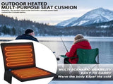 Black Blue heated chair pad, office chair warmer, camping chair heater, wheelchair seat warmer, V1347-102-BLA-97599
